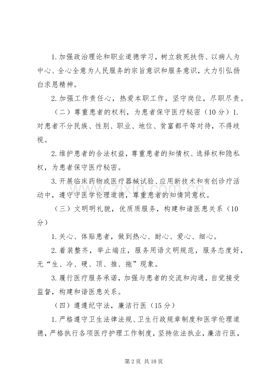 卫生院医德医风考评规章制度[合集五篇].docx_第2页