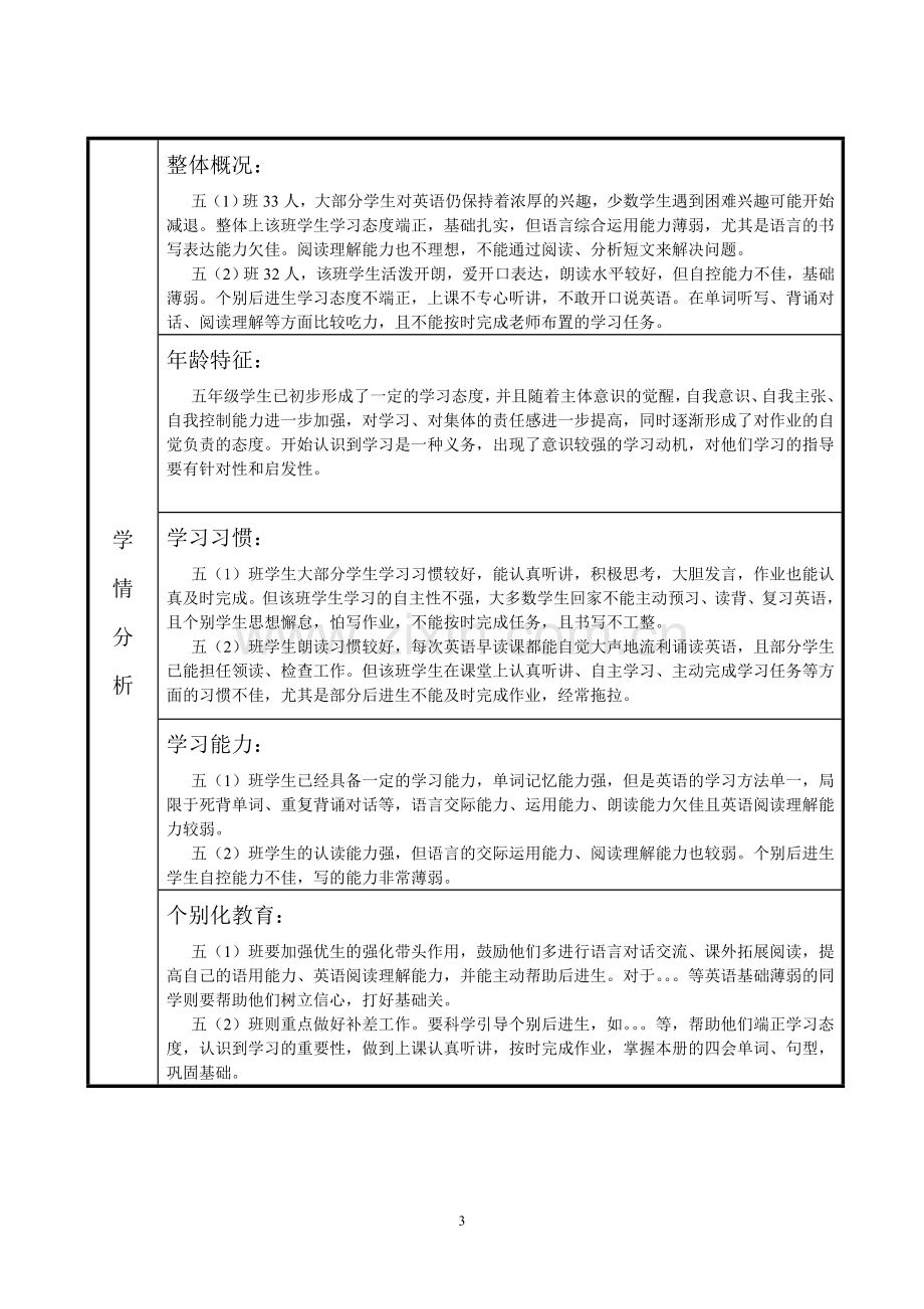 五年级上学期英语教学计划.doc_第3页