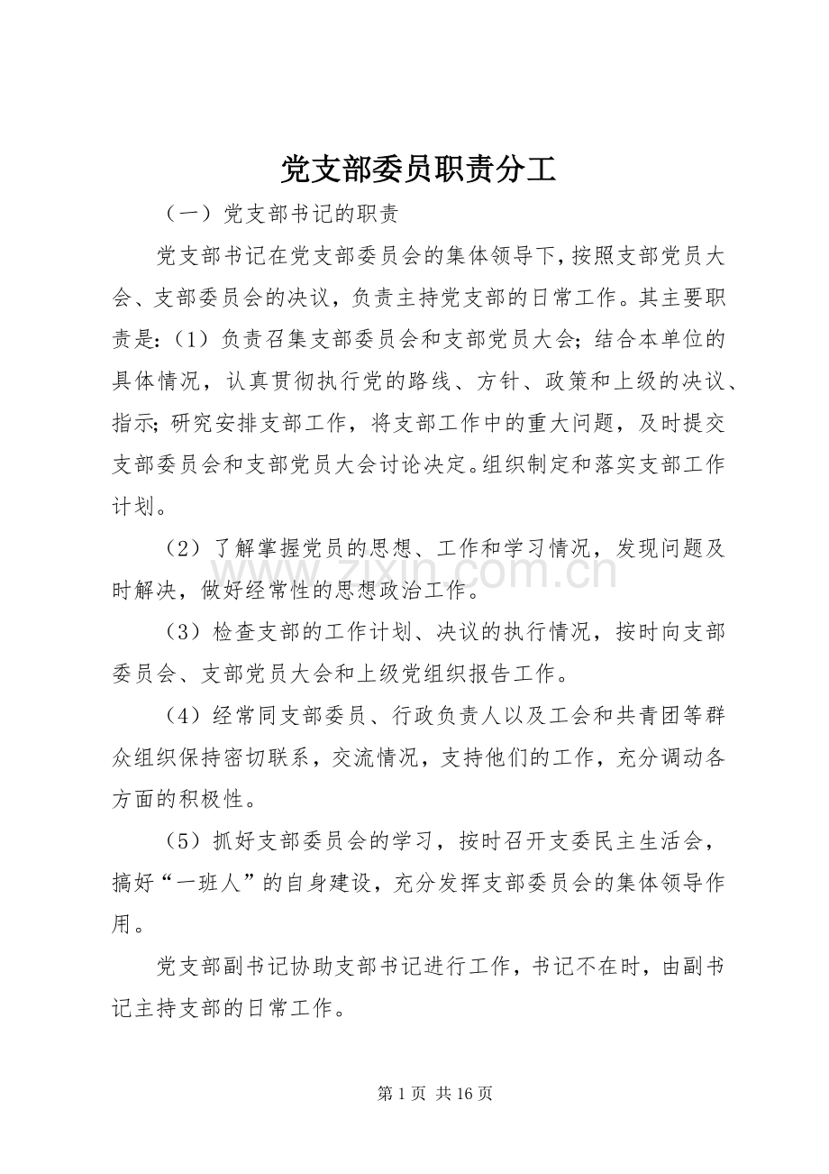 党支部委员职责要求分工.docx_第1页