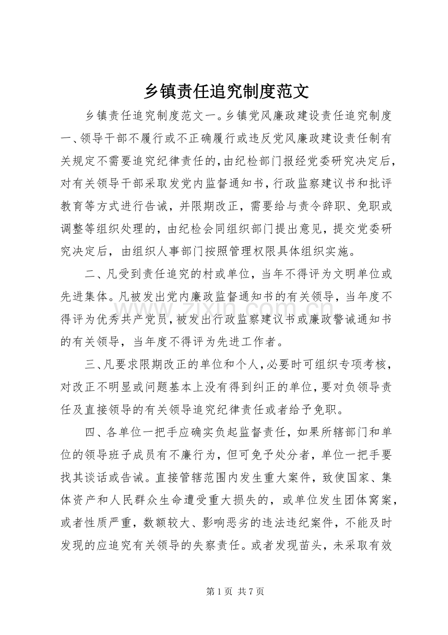 乡镇责任追究规章制度范文.docx_第1页