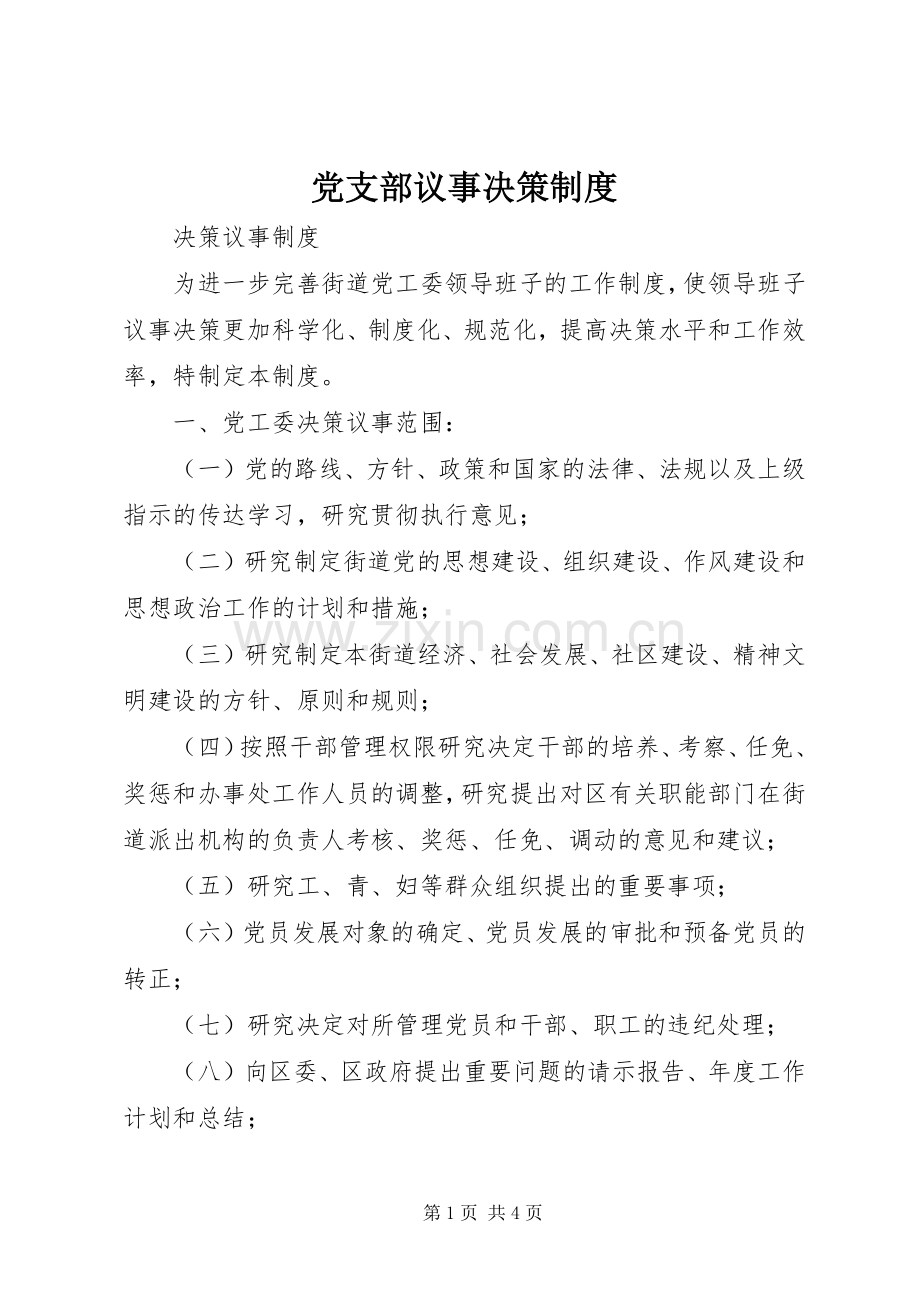 党支部议事决策规章制度细则.docx_第1页