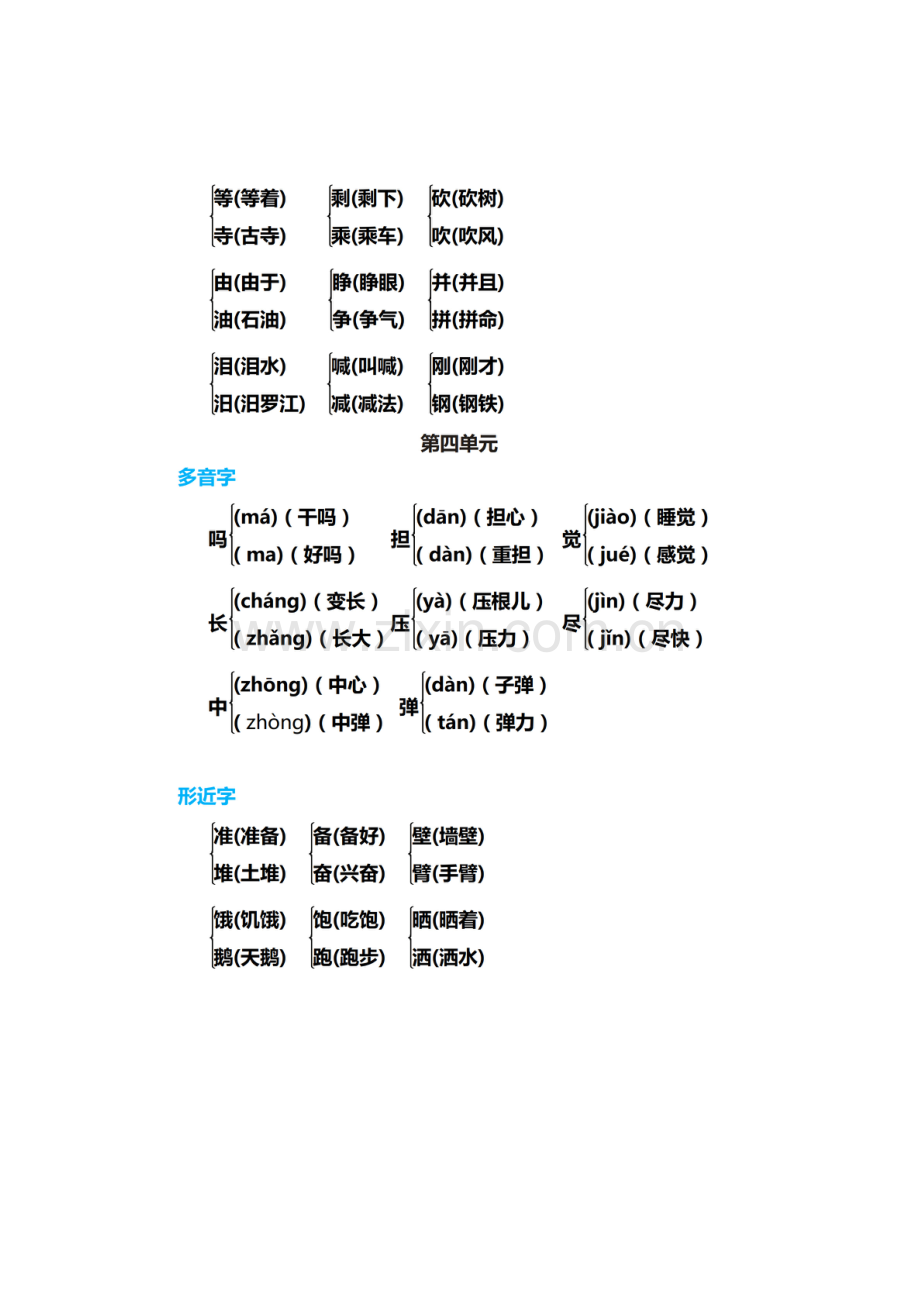 部编版三年级语文上册多音字形近字汇总.doc_第3页