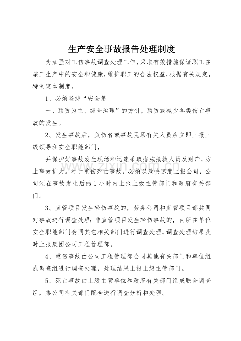 生产安全事故报告处理规章制度细则.docx_第1页