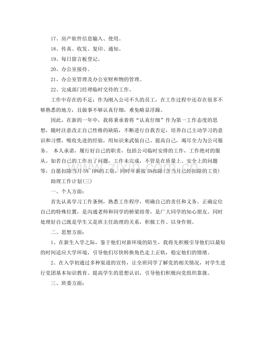 关于助理的工作计划 .docx_第3页