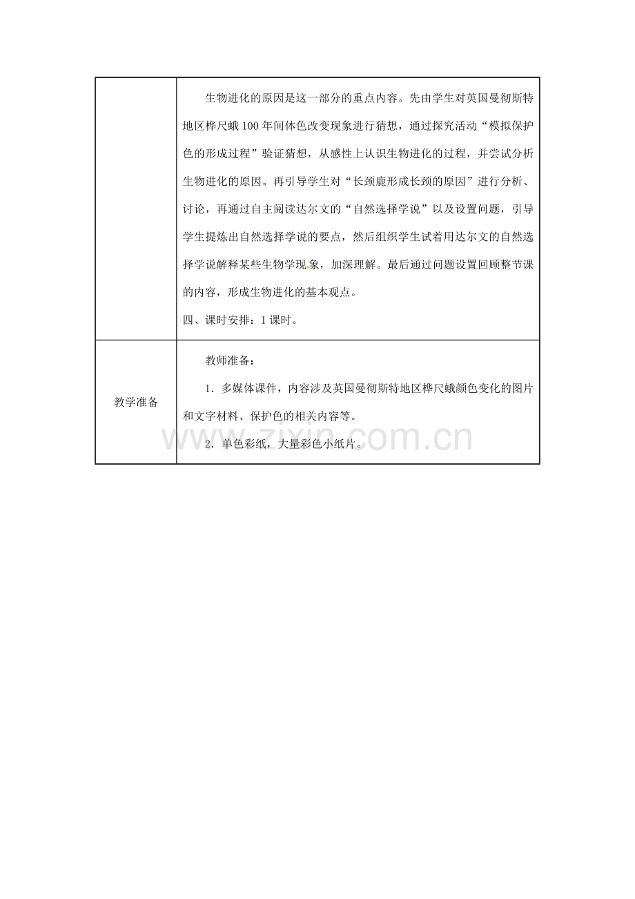 吉林省榆树市八年级生物下册 第七单元 第三章 第三节 生物进化的原因教案 （新版）新人教版-（新版）新人教版初中八年级下册生物教案.doc_第2页