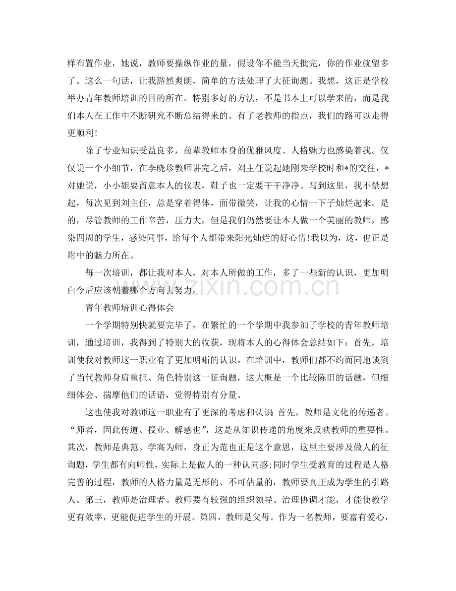 2024青年教师培训心得体会参考总结报告范文5篇.doc_第2页