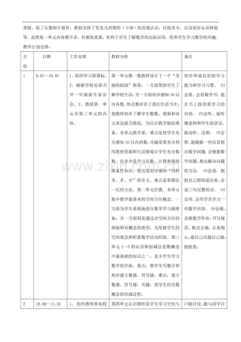 一年级数学组上册教学计划.doc_第2页