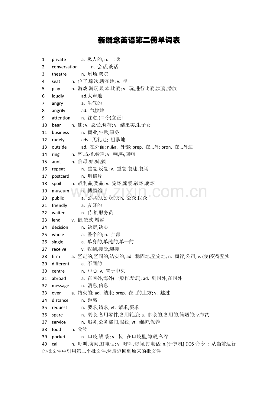 英语第二册单词表(新概念).doc_第1页