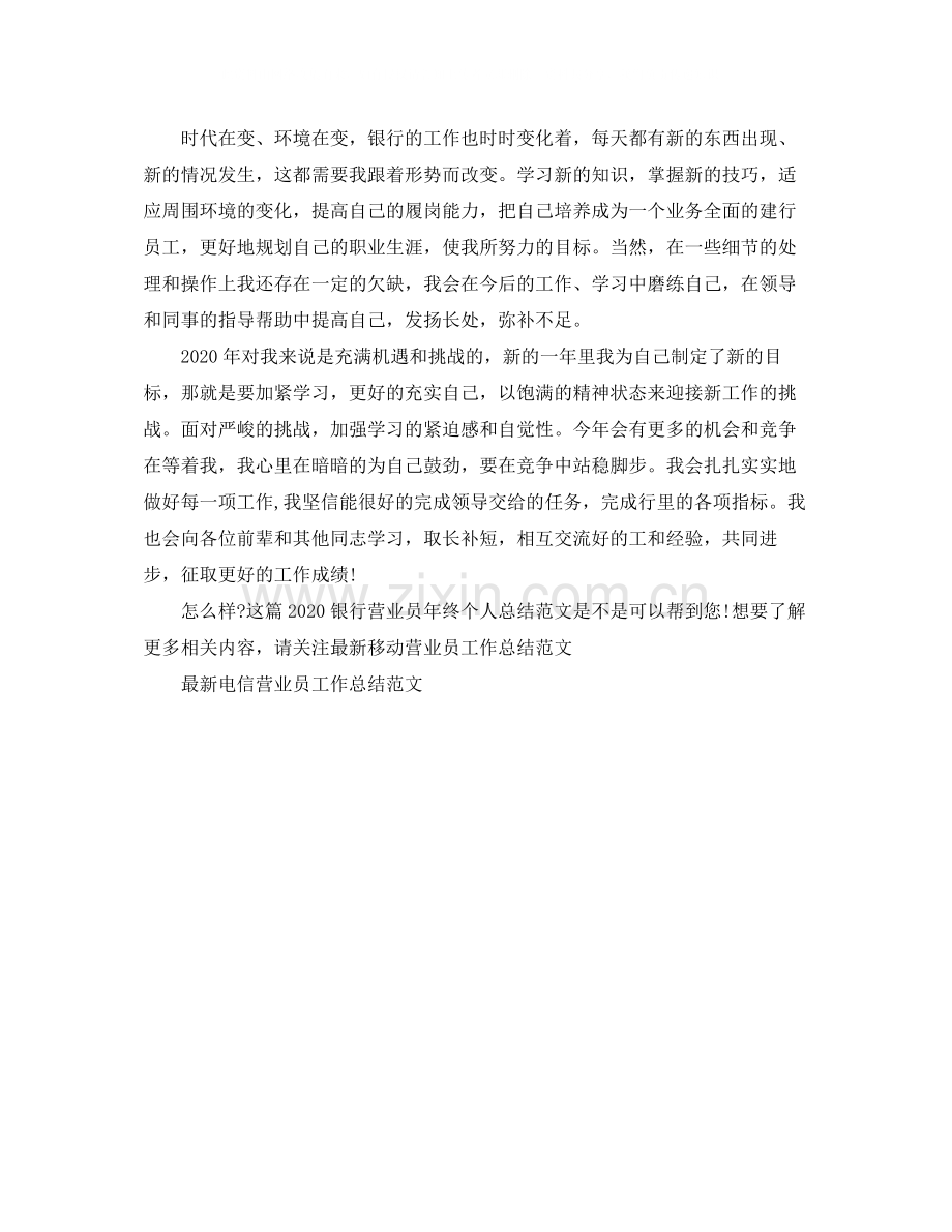 银行营业员年终个人总结范文.docx_第2页