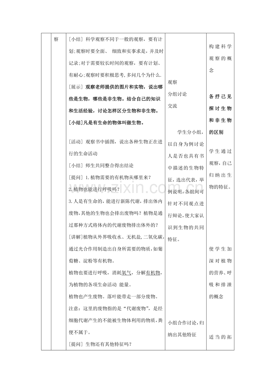 七年级生物上册 第一单元 第一章 第一节 生物的特征教案 新人教版-新人教版初中七年级上册生物教案.doc_第2页