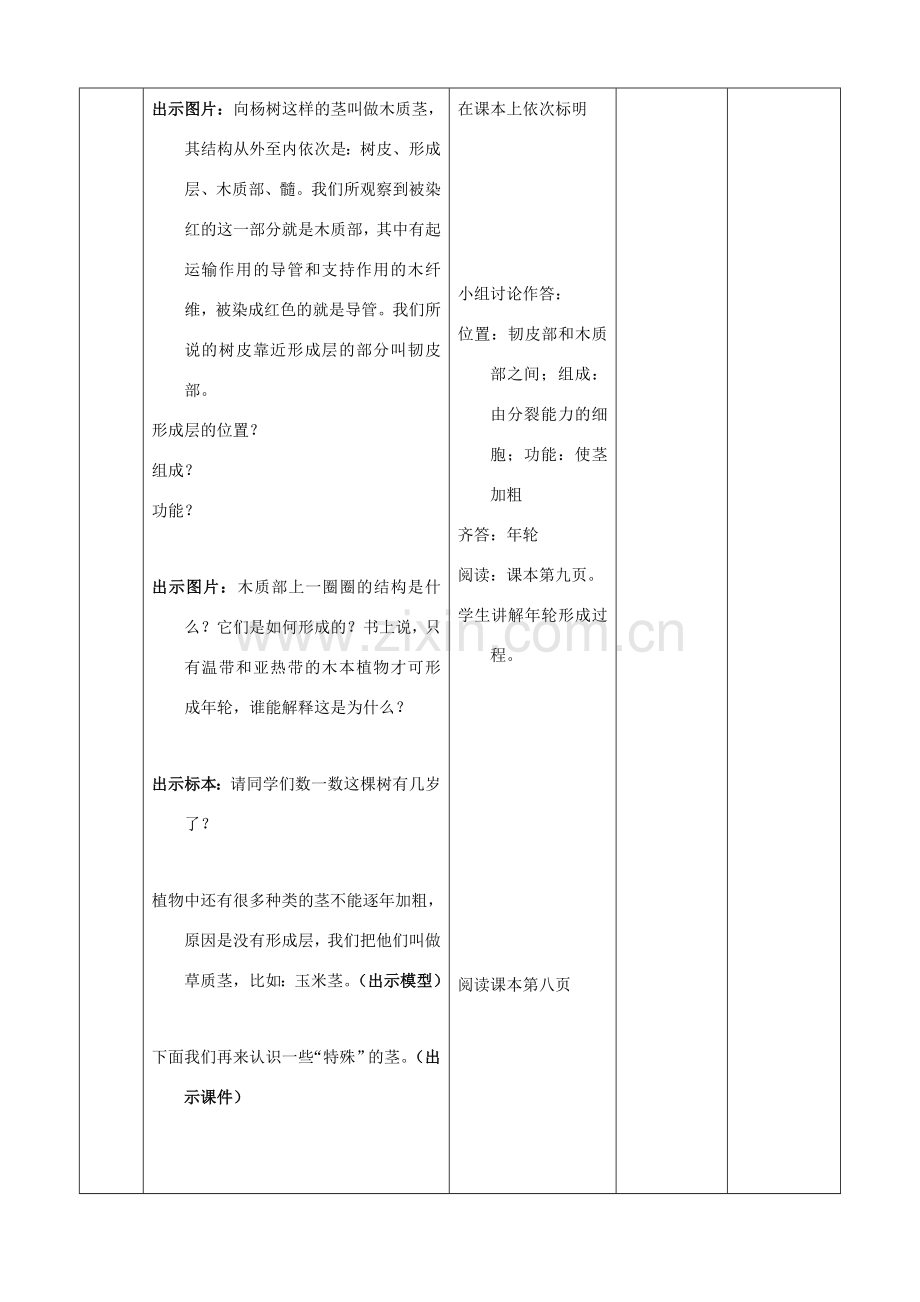 七年级生物下册 5.1《植物体内的物质运输》（第1课时）教案 北京课改版.doc_第3页