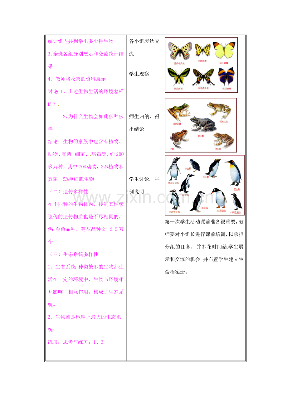七年级生物上册 第一章 第1节 形形色色的生物教案 北师大版-北师大版初中七年级上册生物教案.doc_第3页