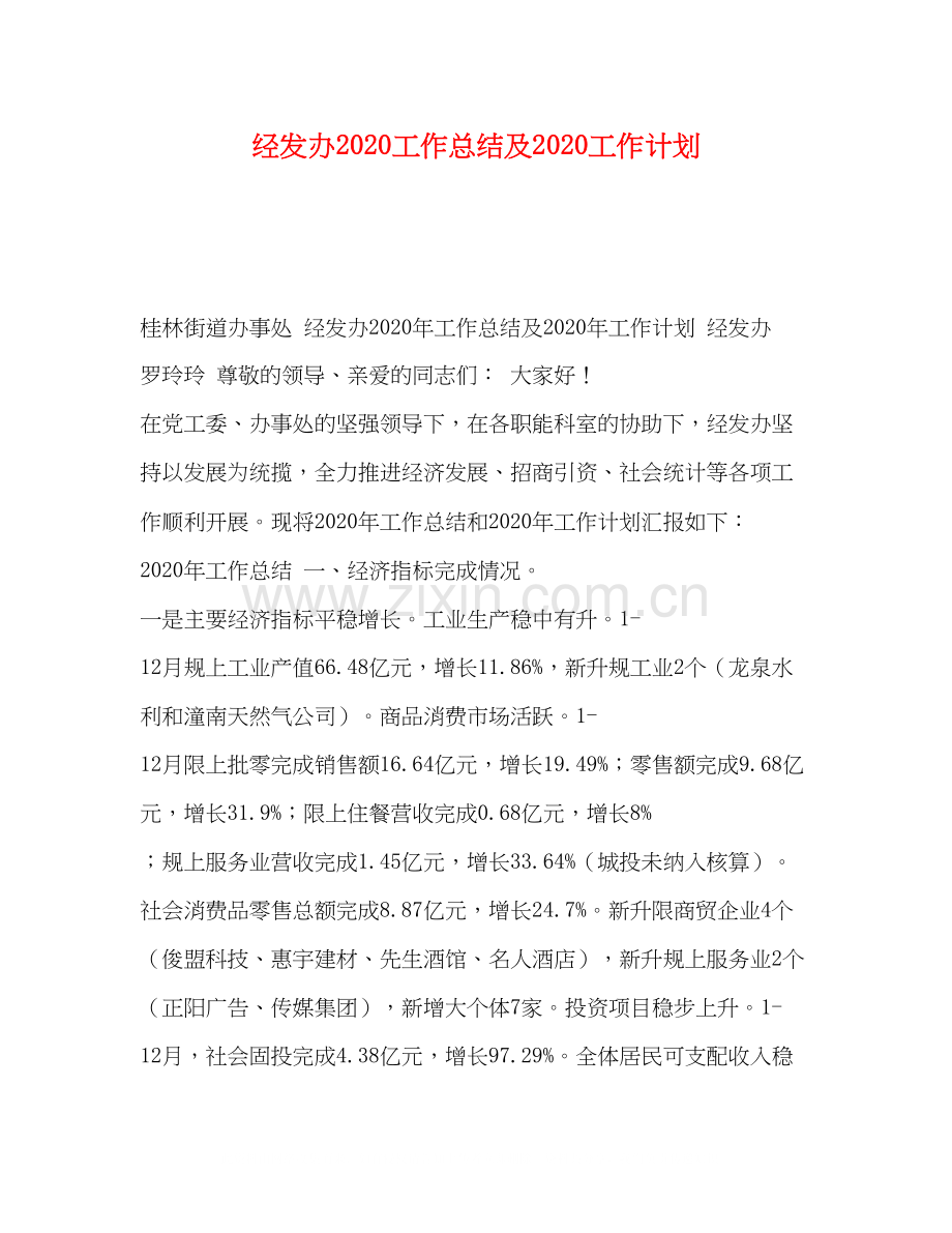 经发办工作总结及工作计划.docx_第1页