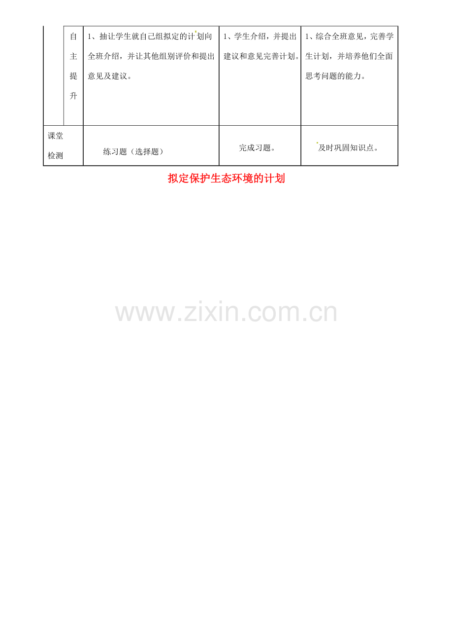 广东省佛山市七年级生物下册 4.7.3 拟定保护生态环境的计划教案 （新版）新人教版-（新版）新人教版初中七年级下册生物教案.doc_第2页