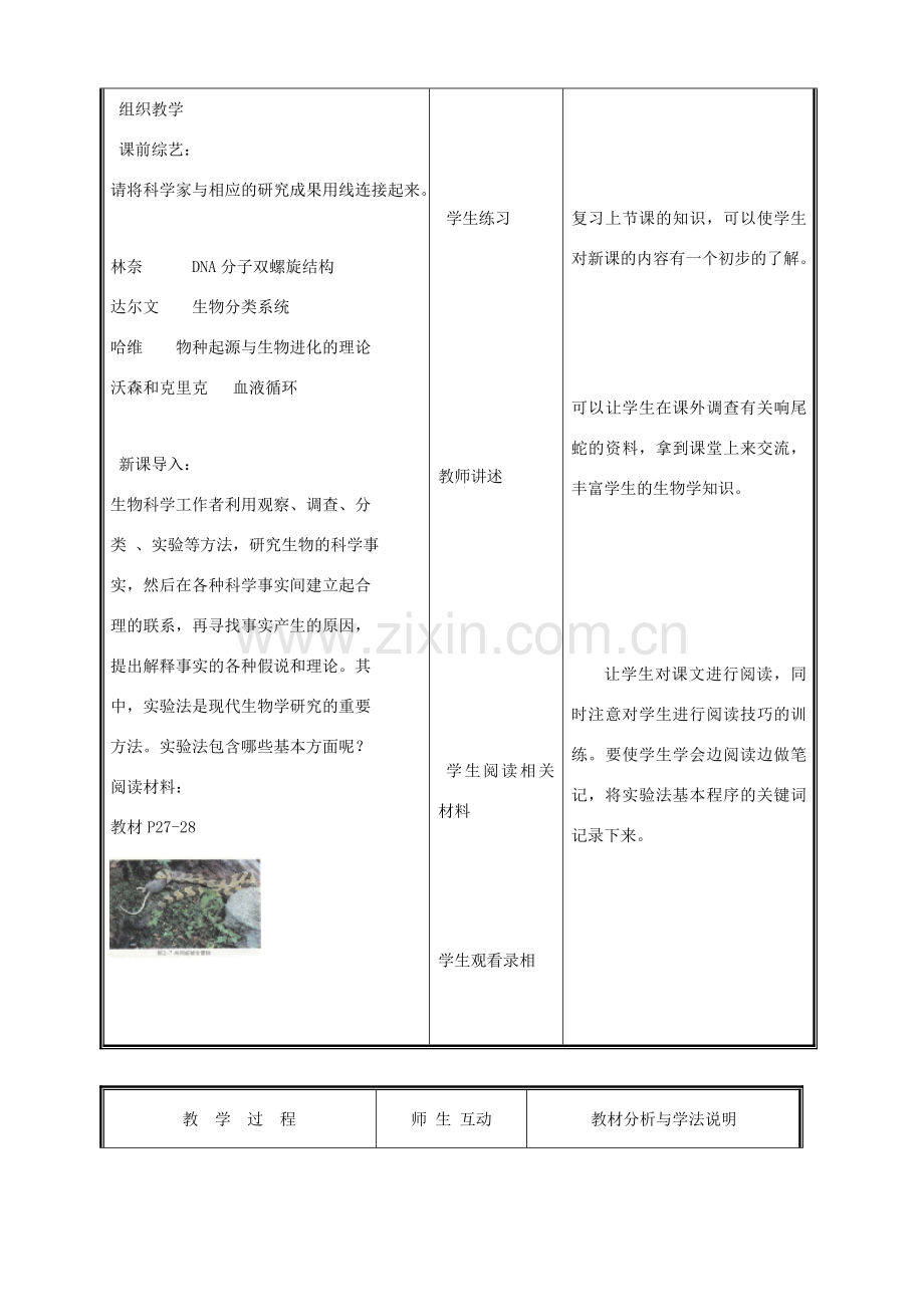 七年级生物上册 1.2.2 生物学研究的基本方法教案 （新版）新人教版-（新版）新人教版初中七年级上册生物教案.doc_第2页