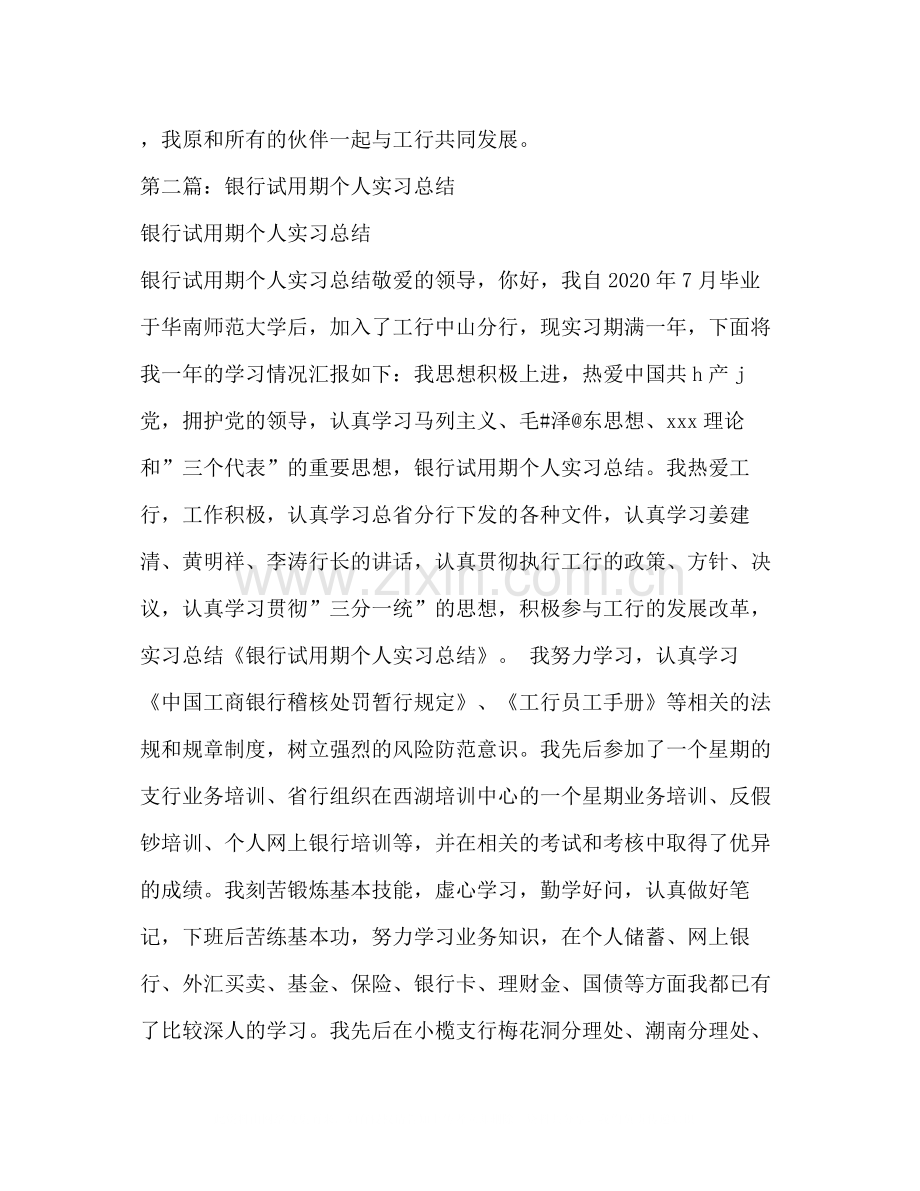 银行试用期个人实习总结多篇).docx_第3页