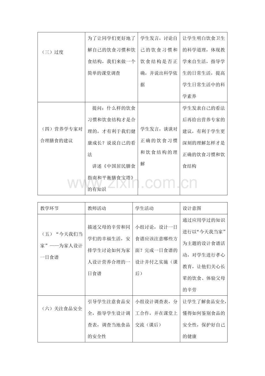 七年级生物下册 第九章 第三节 膳食指南与食品安全教案 苏教版.doc_第2页