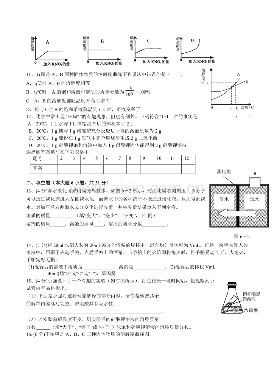 第九单元 溶液单元检测题.doc_第2页