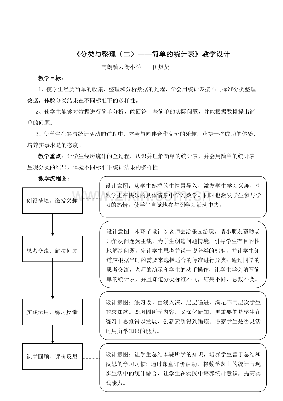 小学数学人教2011课标版一年级《分类与整理二》教学设计.doc_第1页