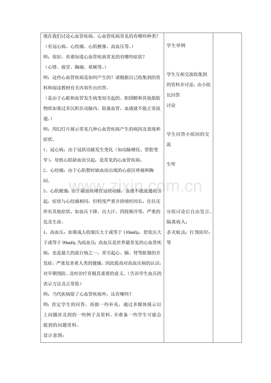 七年级生物下册 第13章 第四节 当代主要疾病和预防教案3 北师大版.doc_第2页