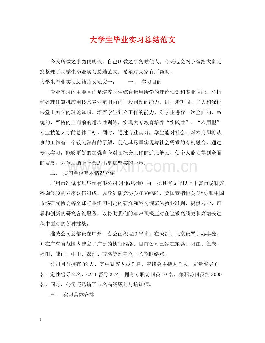 大学生毕业实习总结范文.docx_第1页