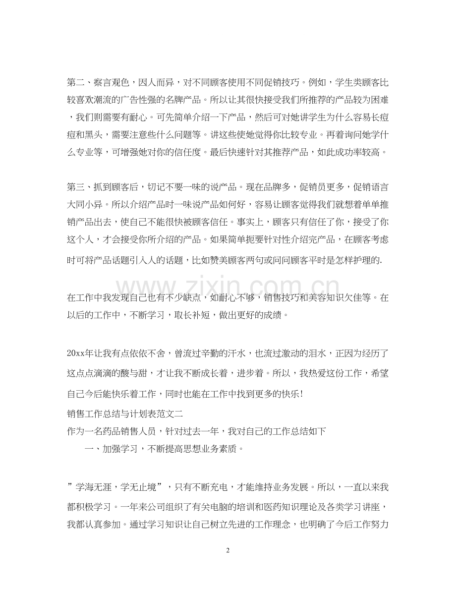 销售工作总结与计划表.docx_第2页