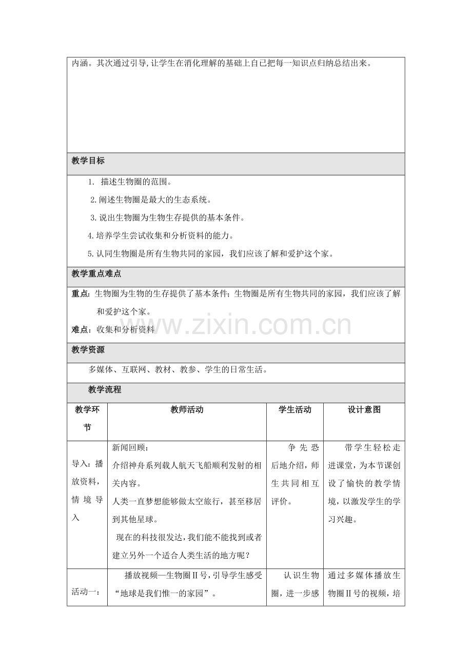 七年级生物上册 2.3.2《生物生存的家园—生物圈》教案1 （新版）苏科版-（新版）苏科版初中七年级上册生物教案.doc_第2页