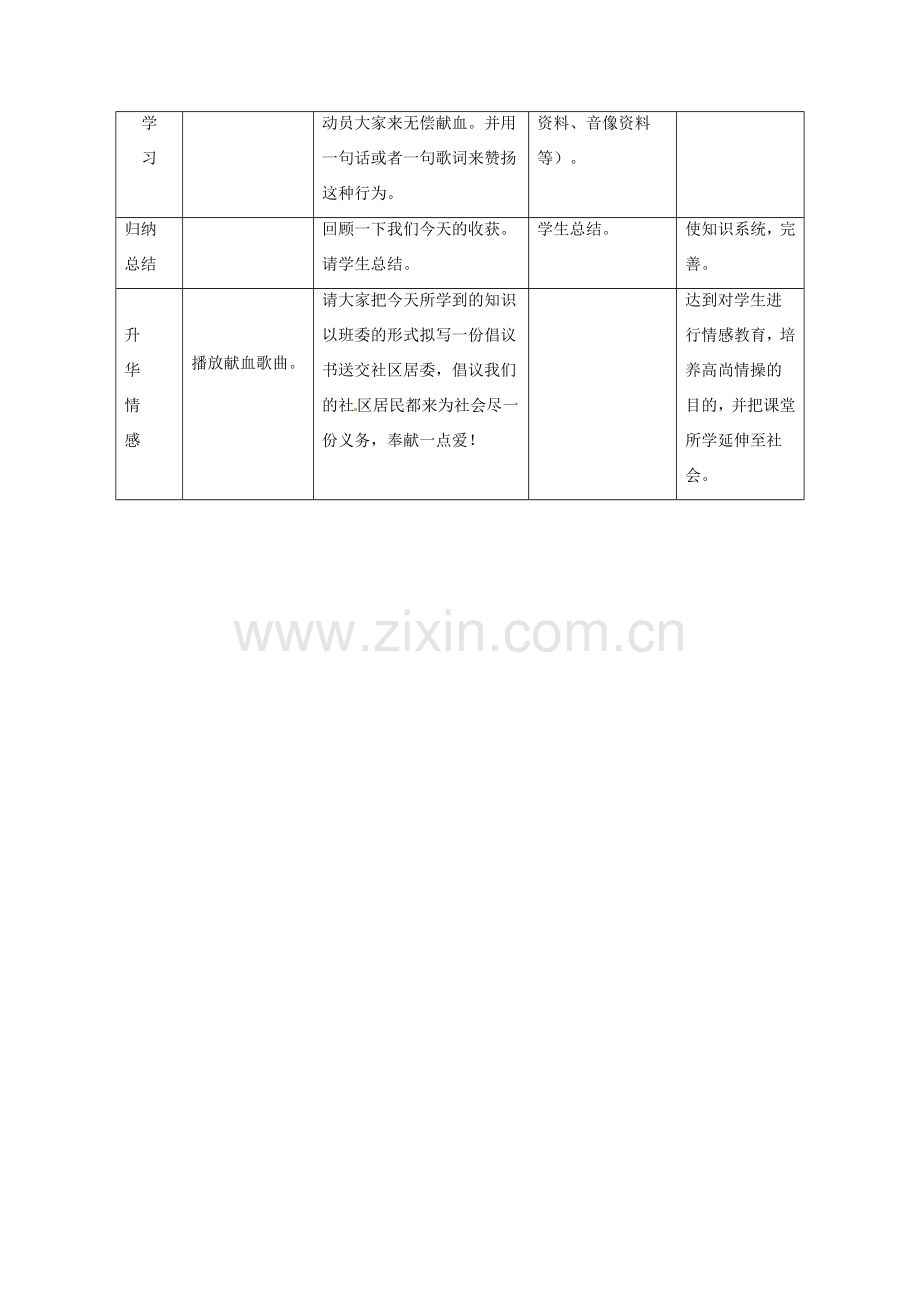 七年级生物下册 第9章 第一节 血液教案2 北师大版.doc_第3页