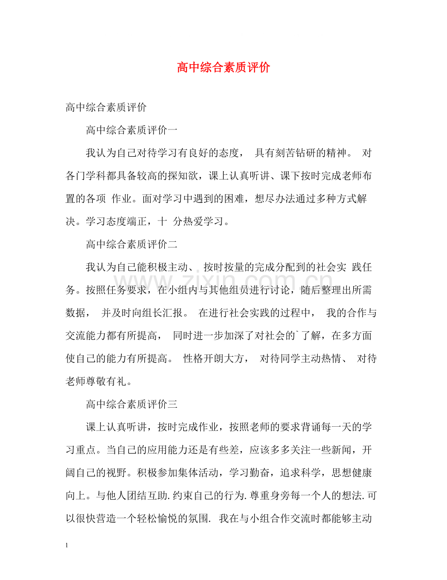 高中综合素质评价2.docx_第1页