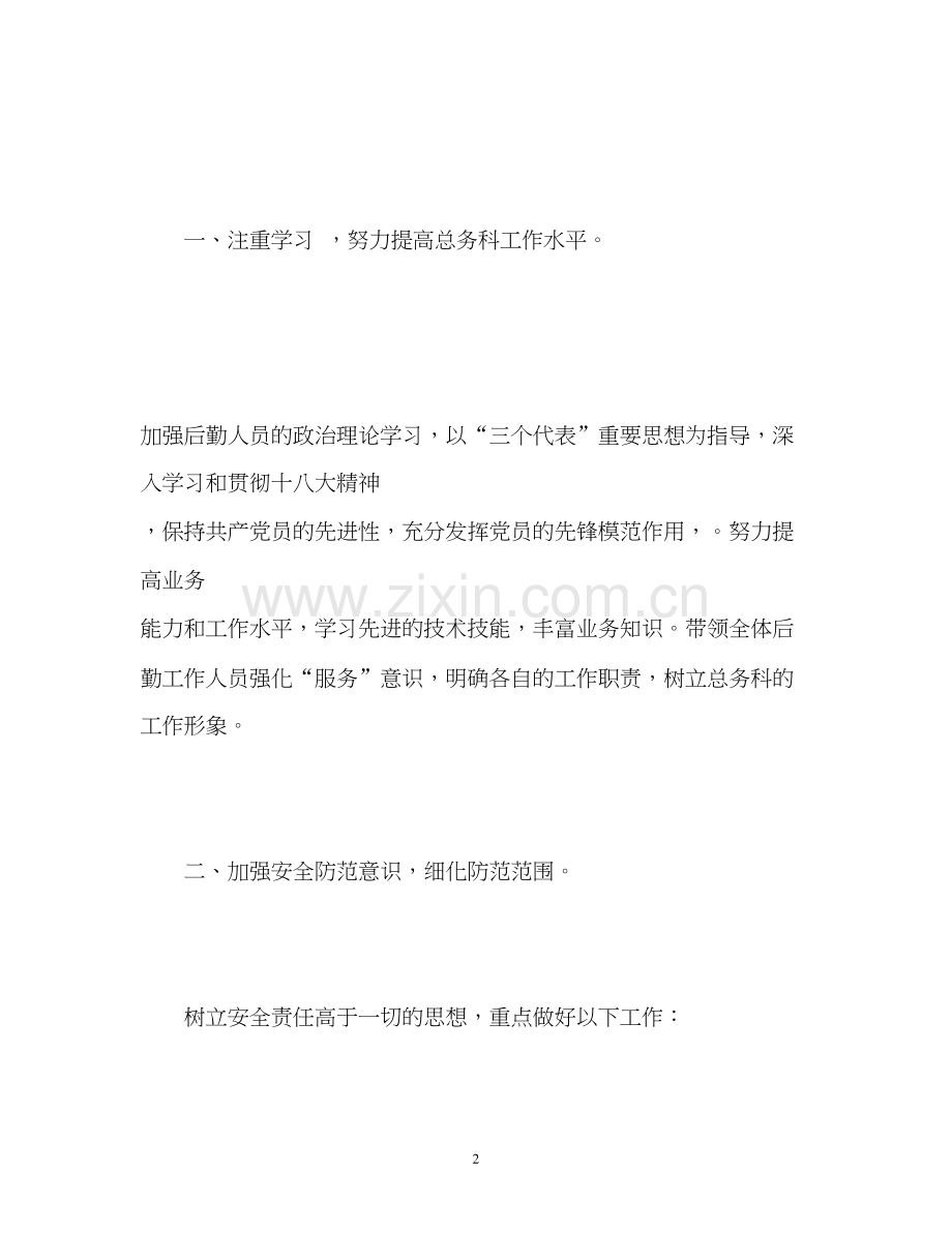 医院财务总务工作计划.docx_第2页