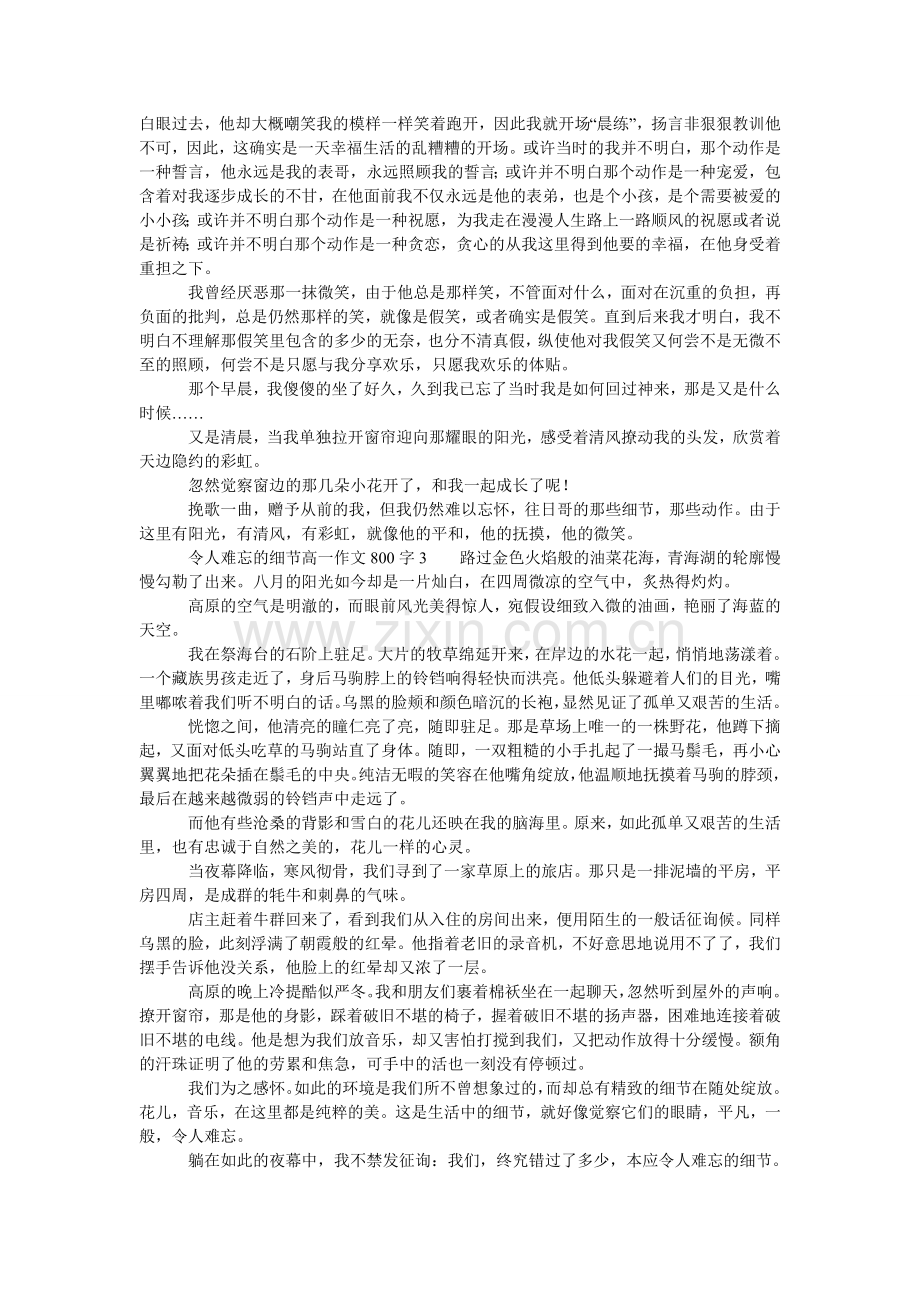 令人难忘的细节高一作文800字.doc_第2页