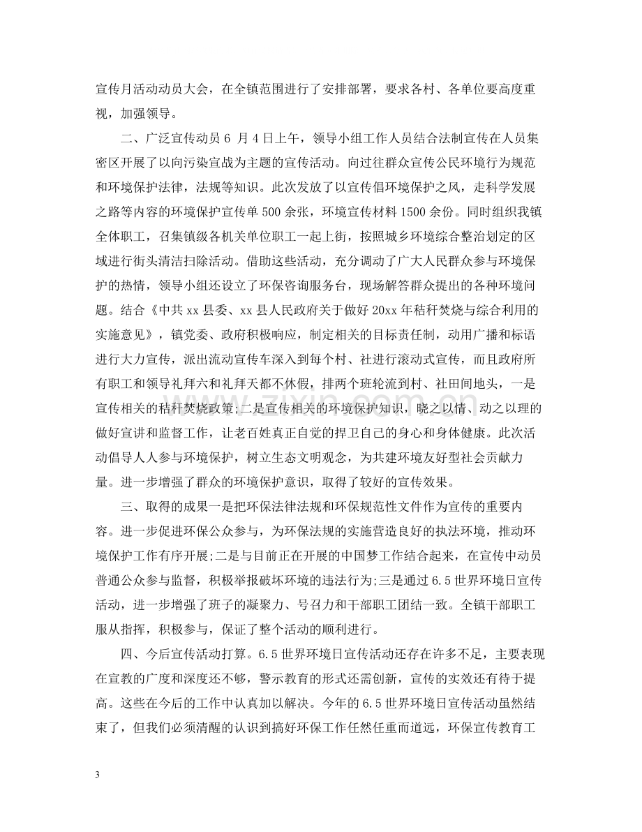 镇六五世界环境日宣传活动总结.docx_第3页