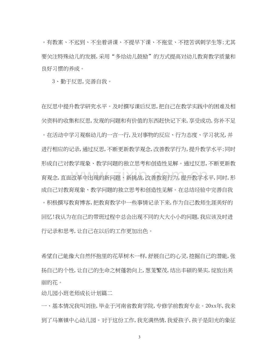 幼儿园小班老师成长计划.docx_第3页