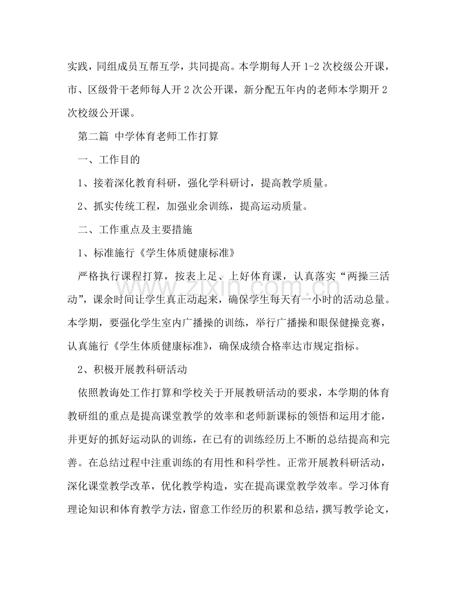 中学体育教师工作参考计划汇总.doc_第2页