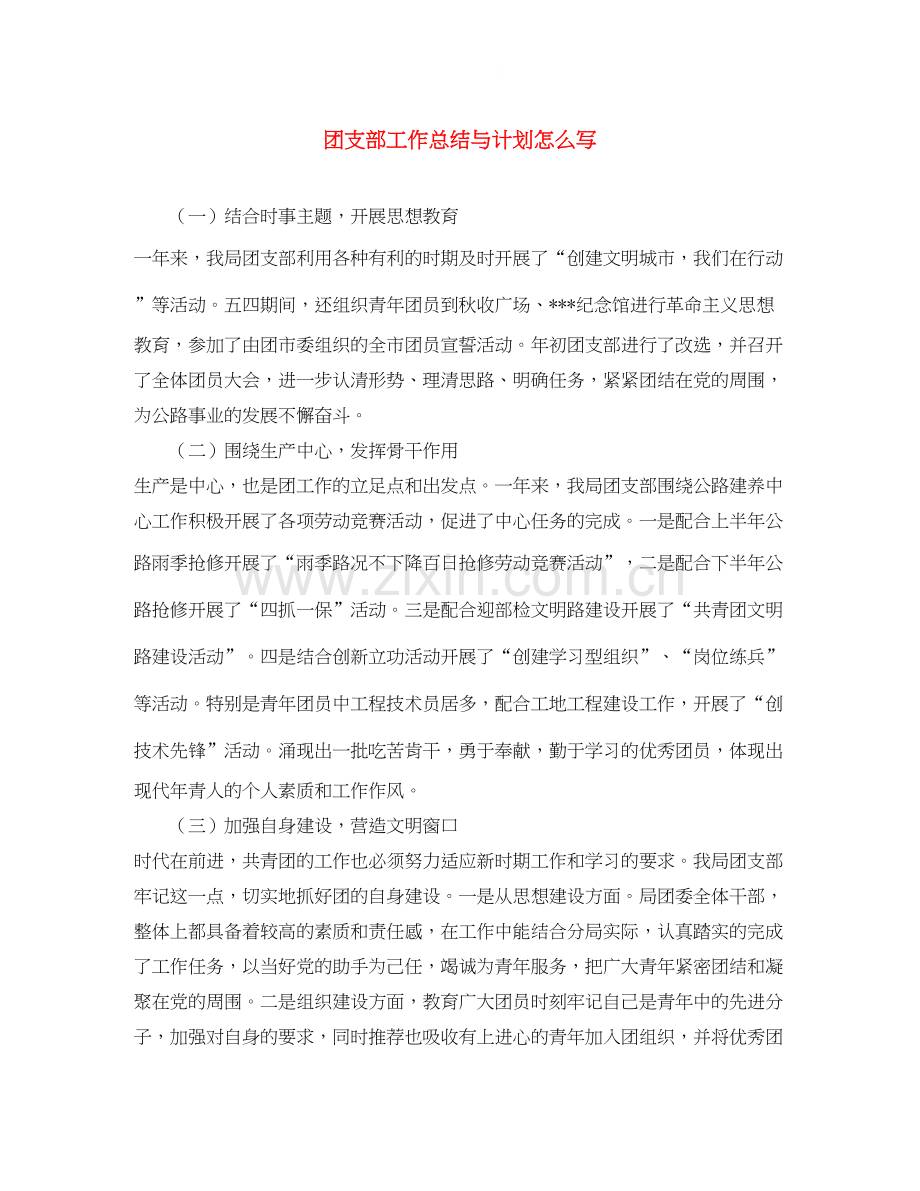 团支部工作总结与计划怎么写.docx_第1页