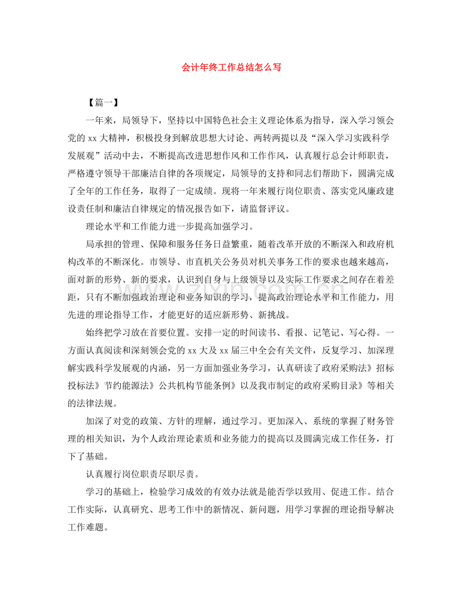 会计年终工作总结怎么写.docx_第1页