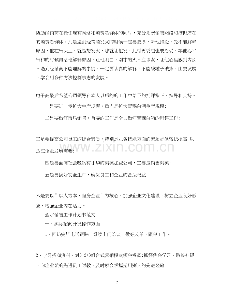 酒水销售的工作计划书范文.docx_第2页