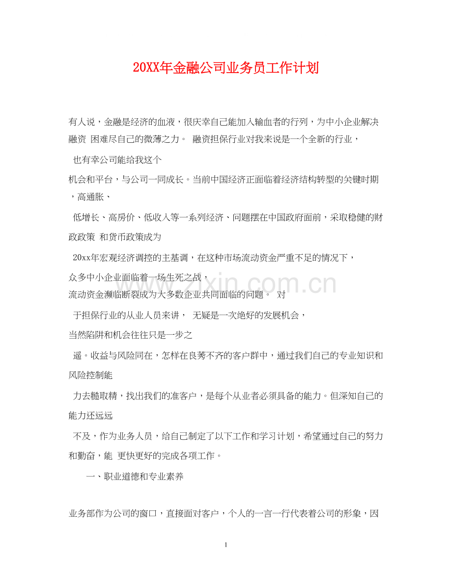 金融公司业务员工作计划.docx_第1页