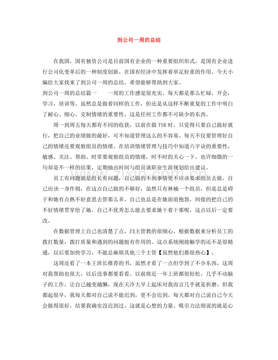 到公司一周的总结.docx_第1页