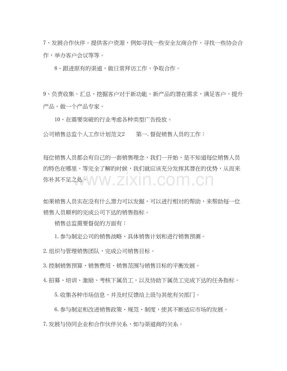 公司销售总监个人工作计划.docx_第3页