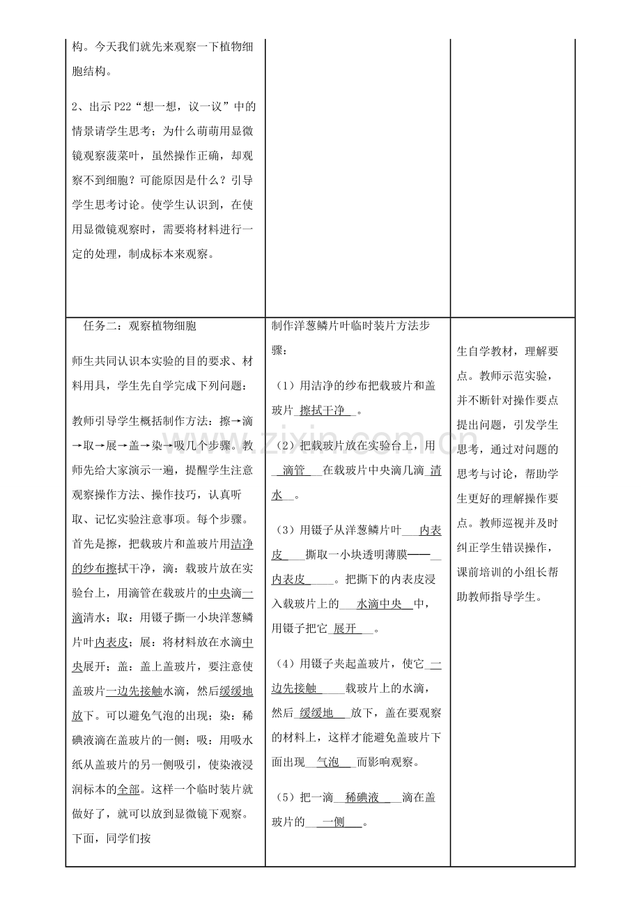 七年级生物上册 第2单元 第1章 第2节 植物细胞教案 （新版）新人教版-（新版）新人教版初中七年级上册生物教案.doc_第2页