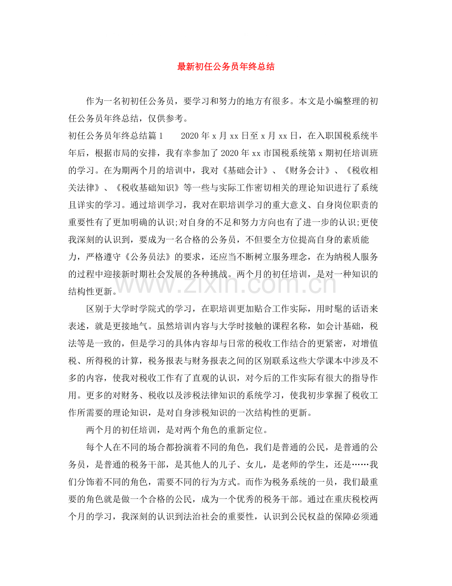 初任公务员年终总结.docx_第1页