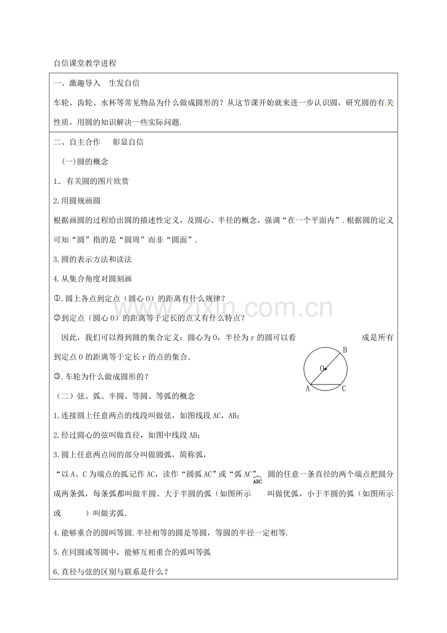 九年级数学上册 24.1.1 圆教案 （新版）新人教版-（新版）新人教版初中九年级上册数学教案.doc_第2页