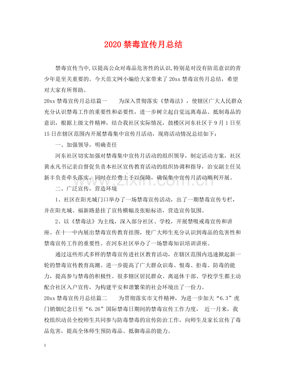 禁毒宣传月总结.docx_第1页