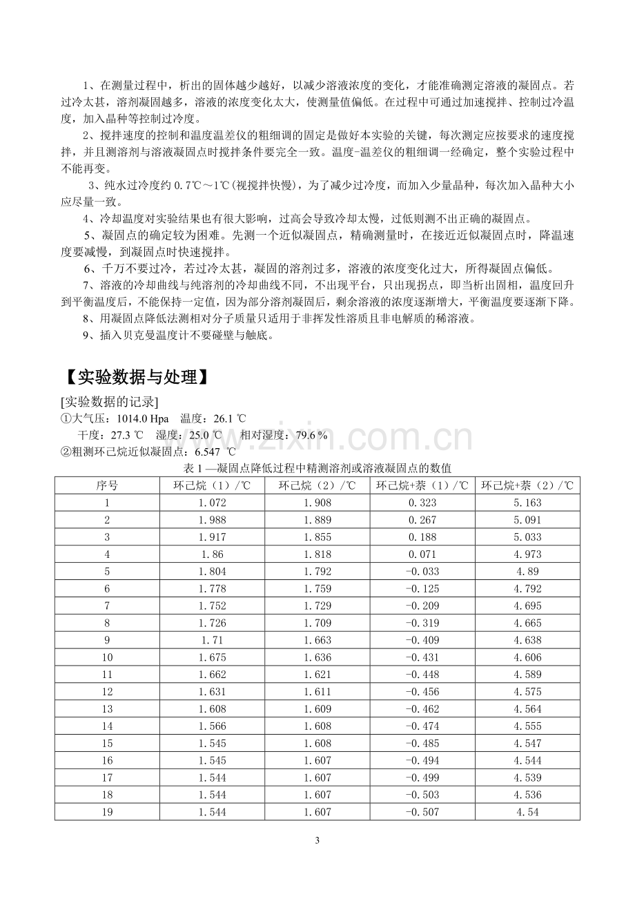 凝固点降低法测定物质的摩尔质量_纯萘、环己烷.doc_第3页