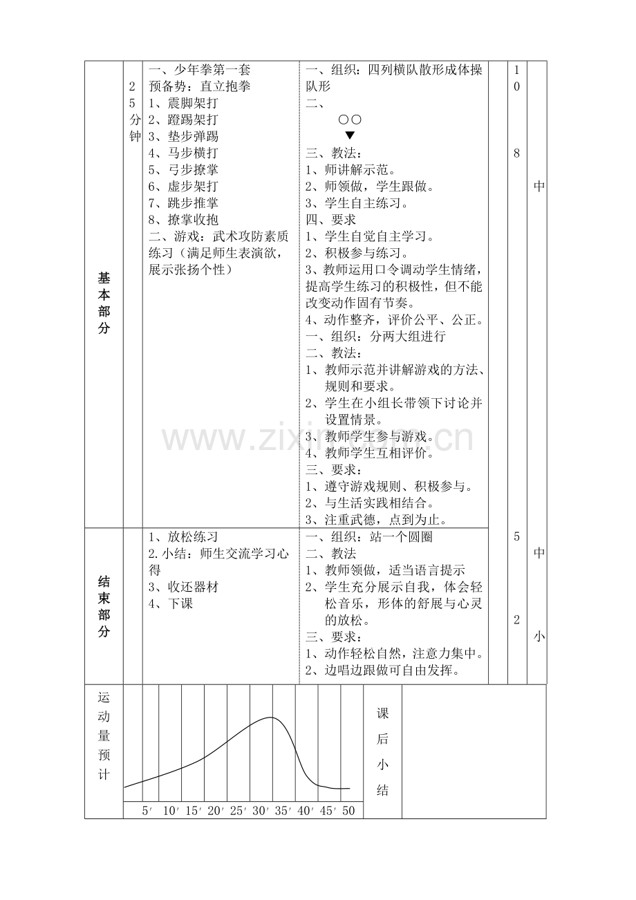 小学六年级体育武术教案.doc_第2页