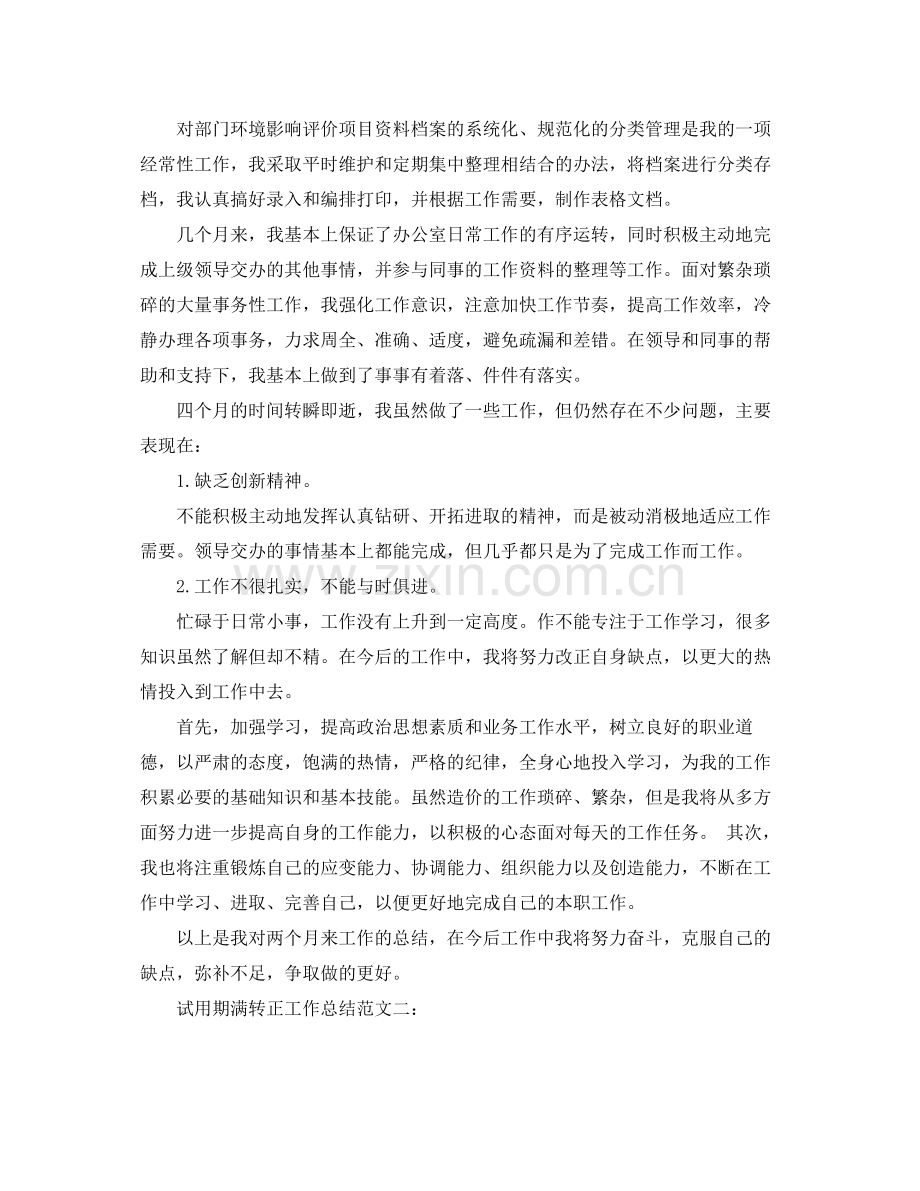 试用期满转正工作总结范文3篇.docx_第2页