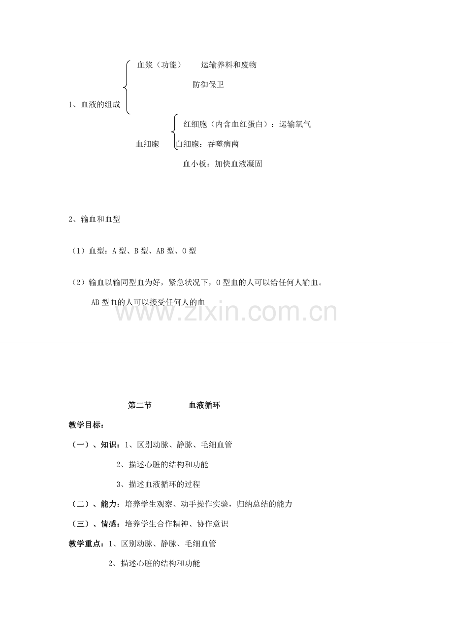 七年级生物下册 第10章 人体内物质运输和能量供给教案 苏教版 （新版）新人教版-（新版）新人教版初中七年级下册生物教案.doc_第3页