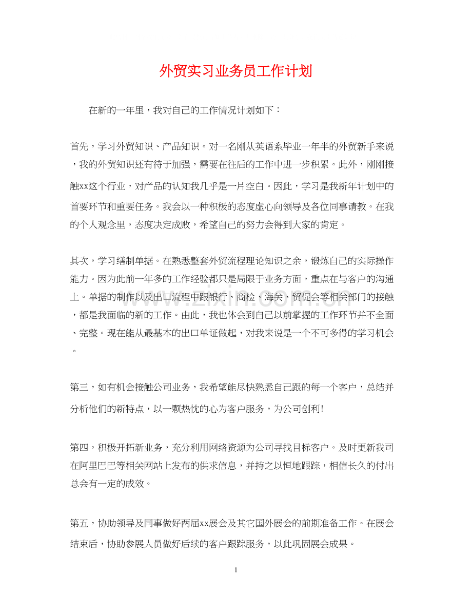 外贸实习业务员工作计划2.docx_第1页