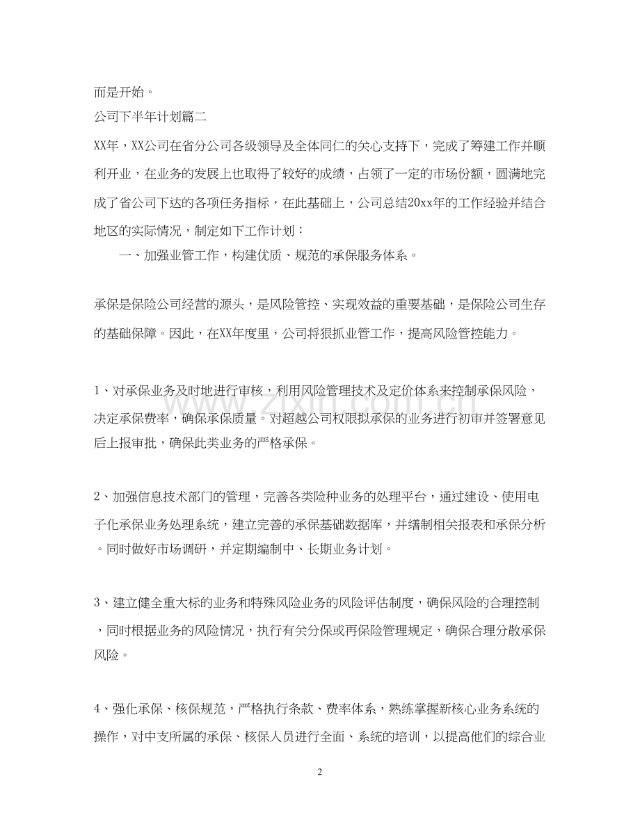 公司告别上半年下半年计划.docx_第2页